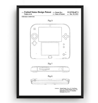 Game Boy 2DS 2014 Patent Print - Magic Posters