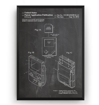 Game Boy Color 2014 Patent Print - Magic Posters
