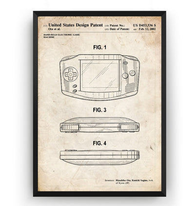 Gameboy Advance 2002 Patent Print - Magic Posters