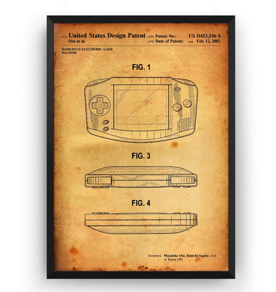 Gameboy Advance 2002 Patent Print - Magic Posters