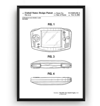 Gameboy Advance 2002 Patent Print - Magic Posters