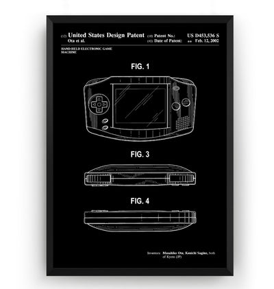 Gameboy Advance 2002 Patent Print - Magic Posters