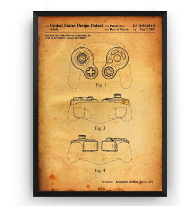 Gamecube Controller 2002 Patent Print - Magic Posters