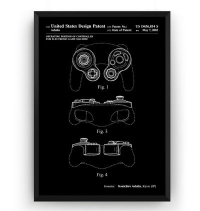 Gamecube Controller 2002 Patent Print - Magic Posters