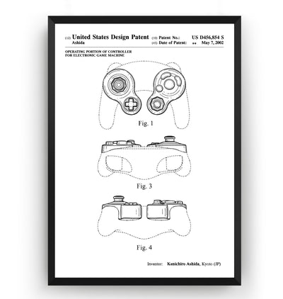 Gamecube Controller 2002 Patent Print - Magic Posters