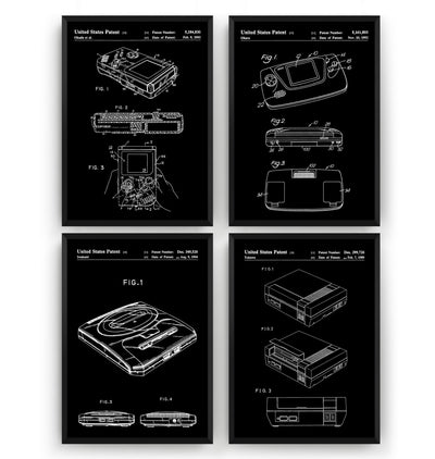 Gamer Set Of 4 Patent Prints - Magic Posters
