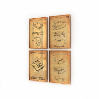 Gamer Set Of 4 Patent Prints - Magic Posters