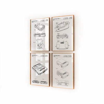 Gamer Set Of 4 Patent Prints - Magic Posters