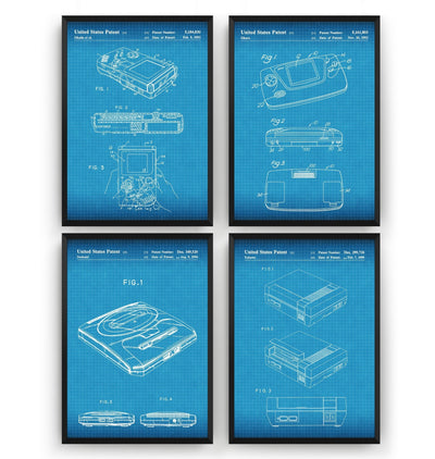 Gamer Set Of 4 Patent Prints - Magic Posters