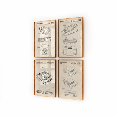 Gamer Set Of 4 Patent Prints - Magic Posters