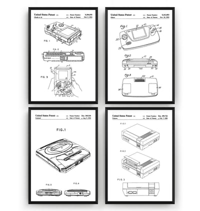 Gamer Set Of 4 Patent Prints - Magic Posters