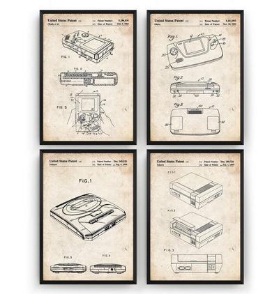 Gamer Set Of 4 Patent Prints - Magic Posters