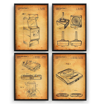 Gaming Set Of 4 Patent Prints - Magic Posters