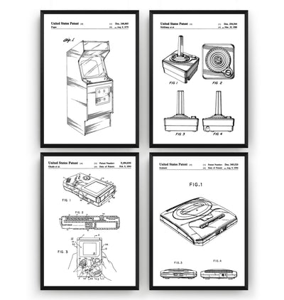 Gaming Set Of 4 Patent Prints - Magic Posters