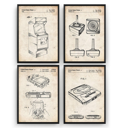 Gaming Set Of 4 Patent Prints - Magic Posters