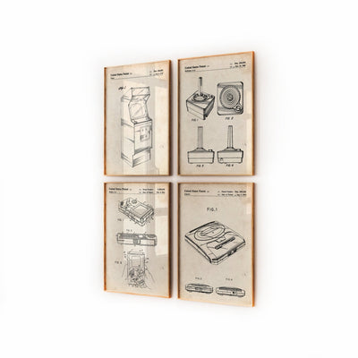 Gaming Set Of 4 Patent Prints - Magic Posters