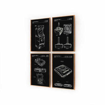 Gaming Set Of 4 Patent Prints - Magic Posters