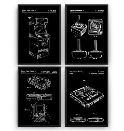 Gaming Set Of 4 Patent Prints - Magic Posters