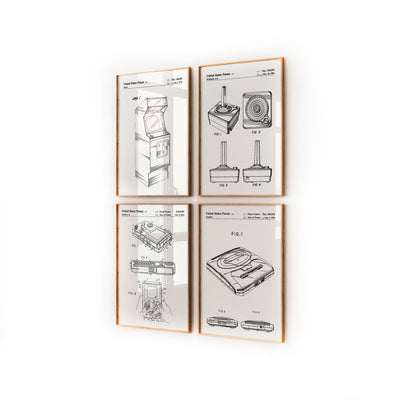Gaming Set Of 4 Patent Prints - Magic Posters