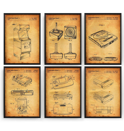 Gaming Set Of 6 Patent Prints - Magic Posters