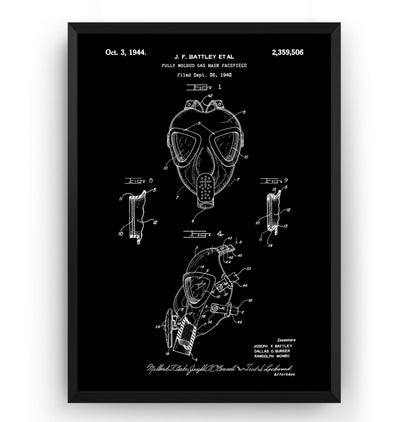 Gas Mask 1944 Patent Print - Magic Posters