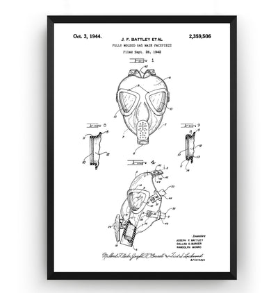 Gas Mask 1944 Patent Print - Magic Posters