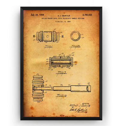 Gavel 1956 Patent Print - Magic Posters