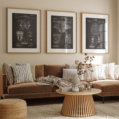 Gear Cog Set Of 3 Patent Prints - Magic Posters