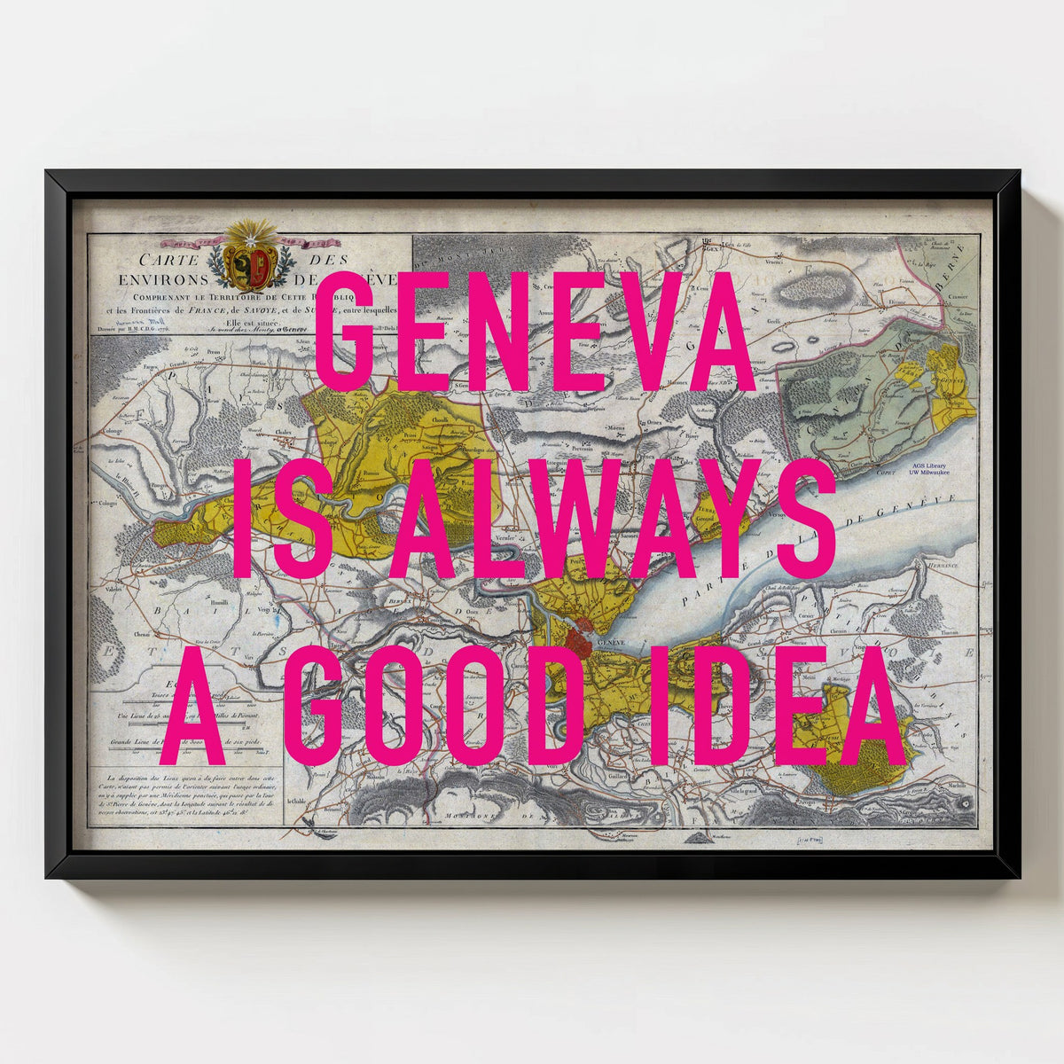 Geneva Retro Pop Art Map Print (landscape) - Magic Posters