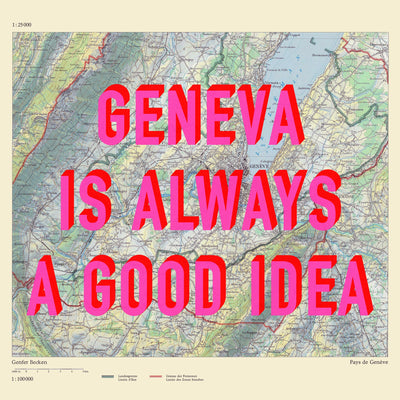 Geneva Retro Pop Art Map Print (square) - Magic Posters