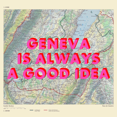 Geneva Retro Pop Art Map Print (square) - Magic Posters