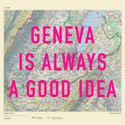 Geneva Retro Pop Art Map Print (square) - Magic Posters