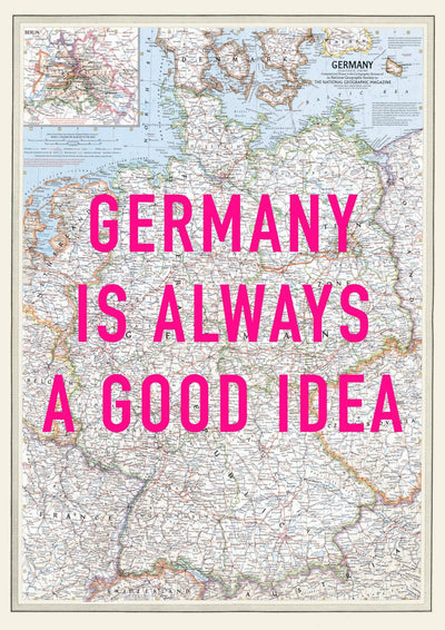 Germany Retro Pop Art Map Print (portrait) - Magic Posters