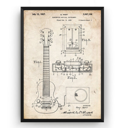 Gibson E-150 Guitar Patent Print - Magic Posters