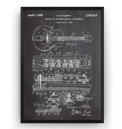 Gibson ES-335 Guitar 1956 Patent Print - Magic Posters
