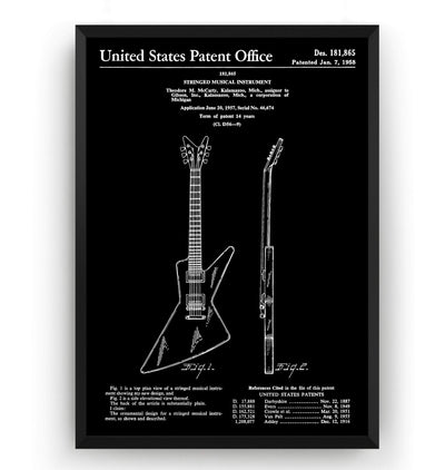 Gibson Explorer Guitar 1958 Patent Print - Magic Posters