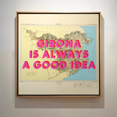 Girona Retro Pop Art Map Print (Square) - Magic Posters