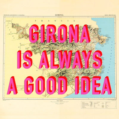 Girona Retro Pop Art Map Print (Square)