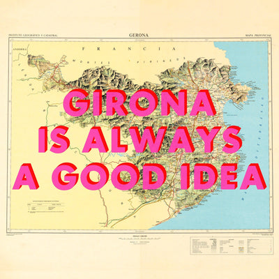 Girona Retro Pop Art Map Print (Square)