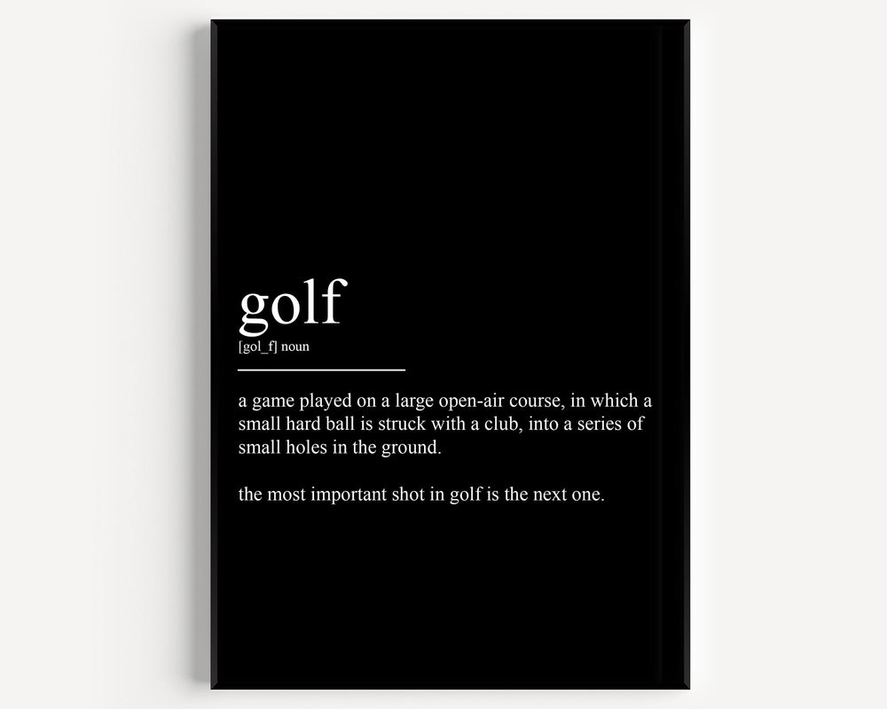 Define Golf Explained Golf Definition Print - Magic Posters