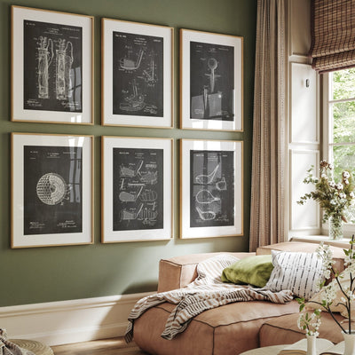 Golf Set Of 6 Patent Prints - Magic Posters