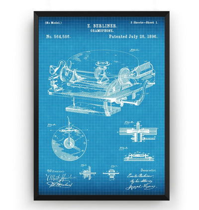 Gramophone 1896 Patent Print - Magic Posters