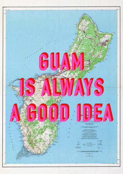 Guam Retro Pop Art Map Print (portrait)