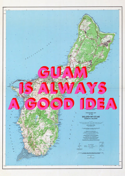 Guam Retro Pop Art Map Print (portrait)