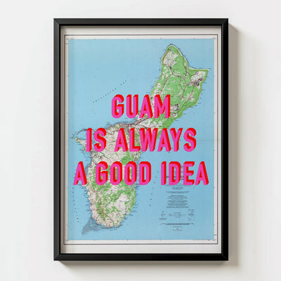 Guam Retro Pop Art Map Print (portrait) - Magic Posters