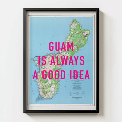 Guam Retro Pop Art Map Print (portrait) - Magic Posters