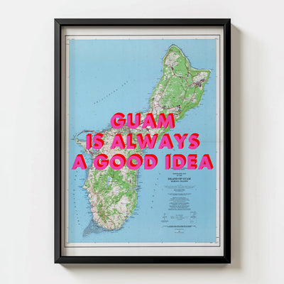 Guam Retro Pop Art Map Print (portrait) - Magic Posters