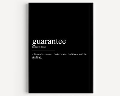 Guarantee Definition Print - Magic Posters