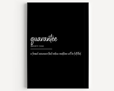 Guarantee Definition Print - Magic Posters