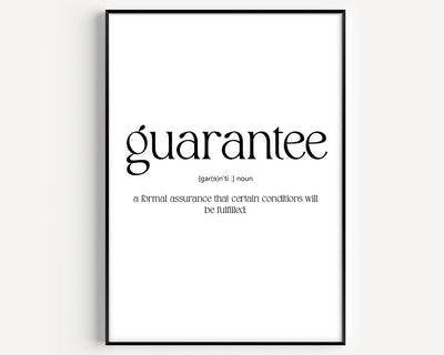 Guarantee Definition Print - Magic Posters